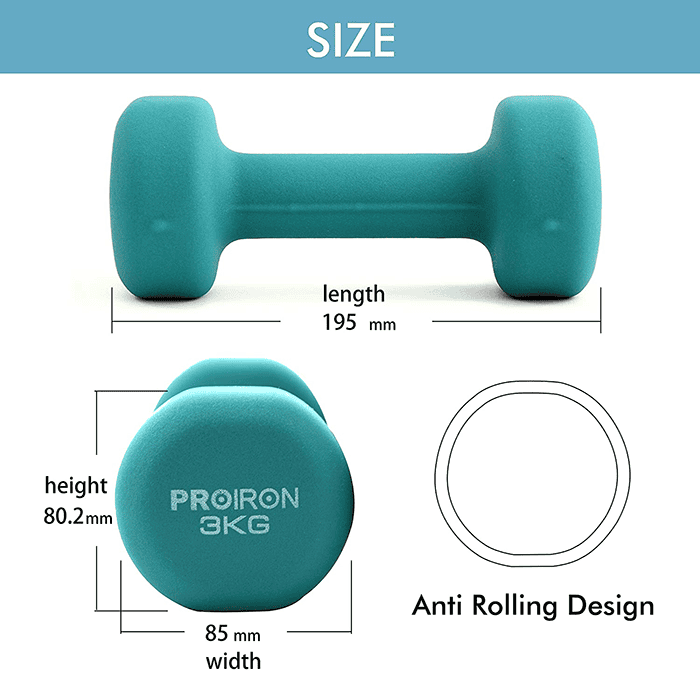 IronMan Neoprene Coated Cast Iron Dumbbell Set with Carry Rack