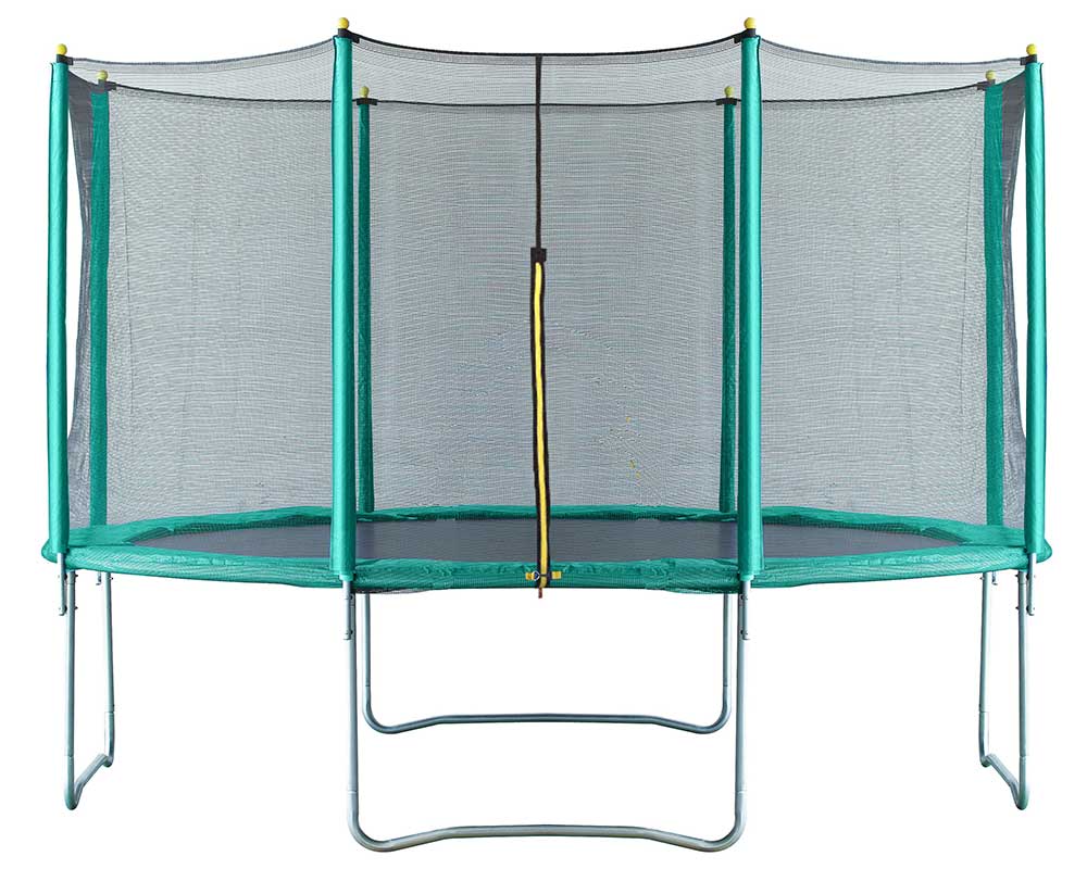 Velocity 12ft Trampoline with Safety Enclosure - Free Basketball & Anchor Kit - Green - Image 3