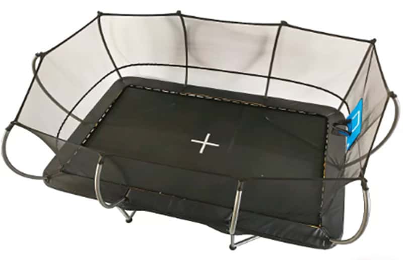 7x10ft Rectangular Trampoline with Safety Enclosure Black - Free Ladder Shoe Tidy Anchor Kit Basketball
