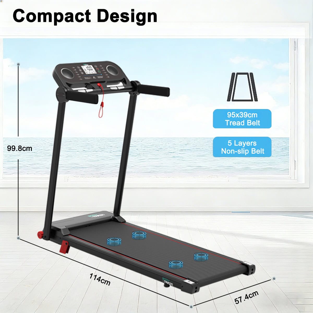 BodyTrain T-118 Motorised Folding Bluetooth Treadmill
