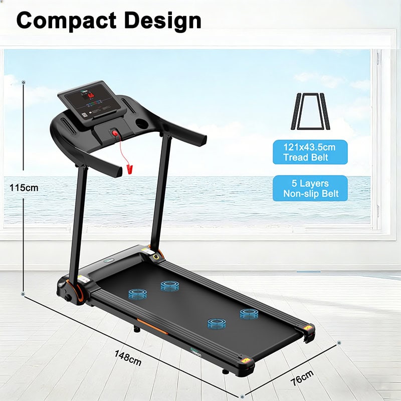 BodyTrain T150 Motorised Folding Bluetooth Treadmill