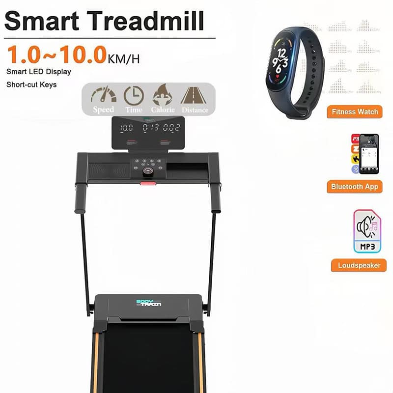 BodyTrain T853 Motorised Folding Bluetooth Treadmill