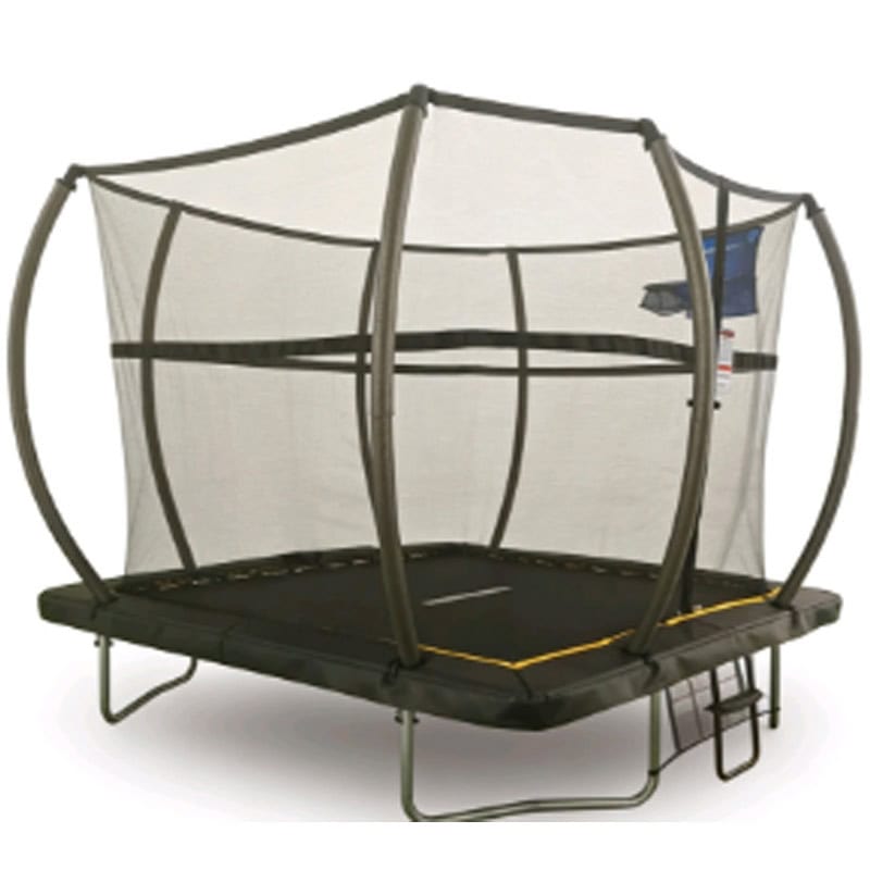 5x7ft Rectangular Trampoline with Safety Enclosure Black - Free Ladder Shoe Tidy Anchor Kit Basketball
