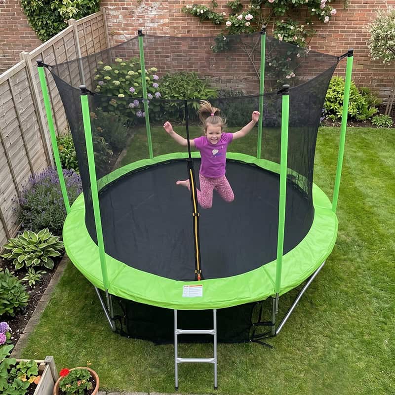 10ft Trampoline + Safety Enclosure Free Ladder & Shoe Tidy