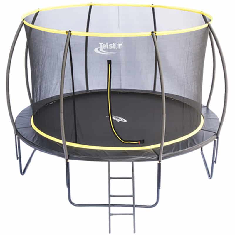 Orbit 12ft Powder Coated Trampoline with Safety Enclosure Free Ladder Cover & Anchor Kit