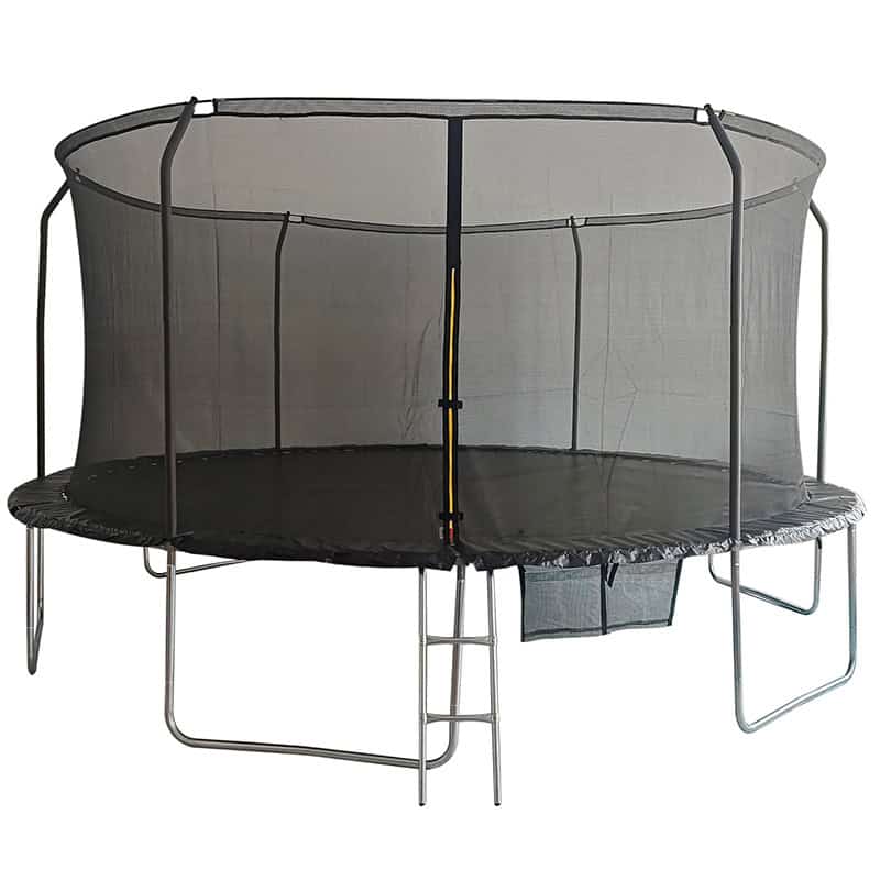 16ft Trampoline & Enclosure Free Shoe Tidy & Ladder – Black