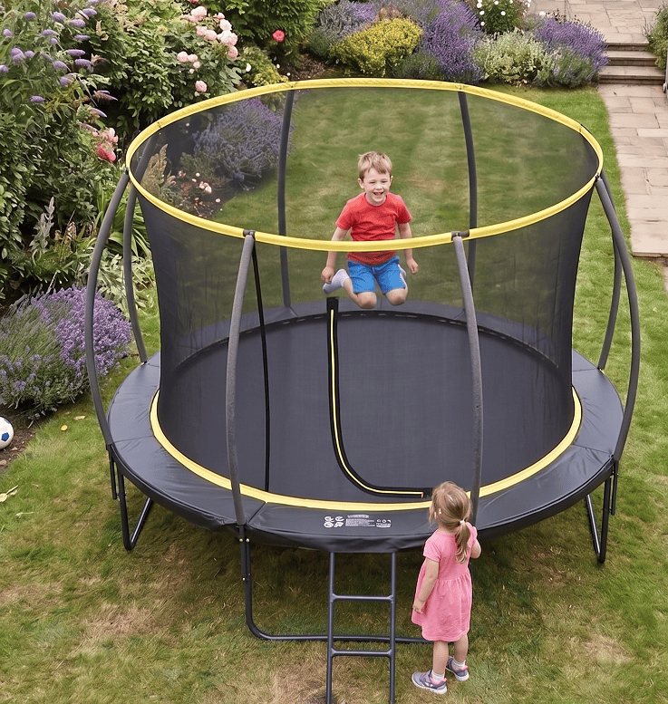 Big Air Orbit 12ft Powder Coated Trampoline with Safety Enclosure Free Ladder Cover & Anchor Kit - Image 6