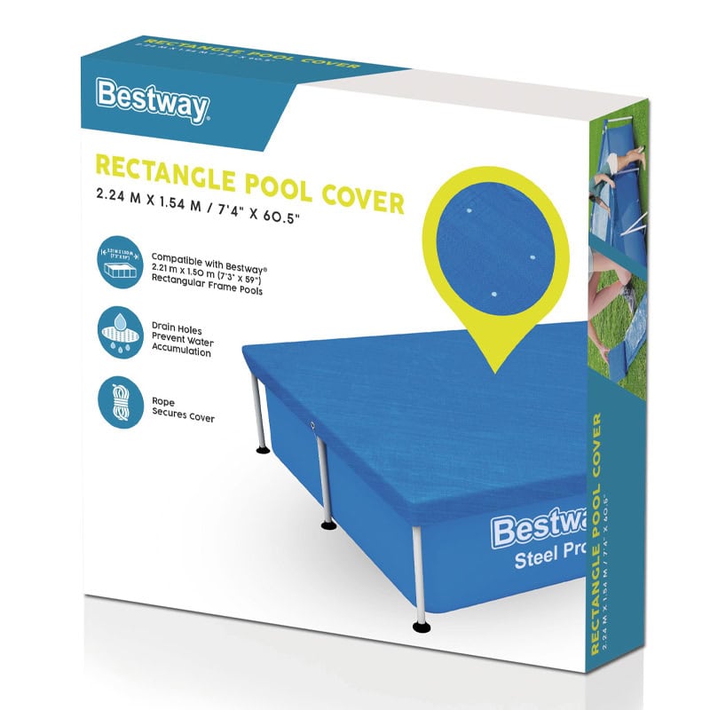 Bestway 7ft 3" x 59" (2.21m x 1.50m) Rectangle Pool Cover