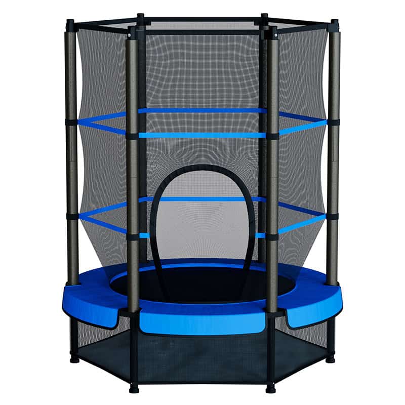 55" Kids Trampoline with Safety Net Blue – Indoor & Outdoor Use Mini Trampoline for Children