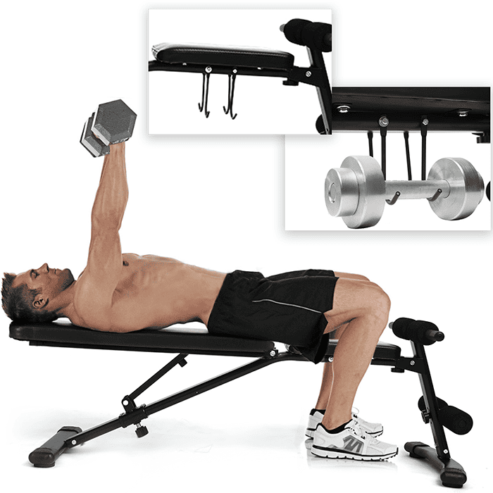 BodyTrain Foldable Adjustable Weight Bench & 32kg Dumbbell Set