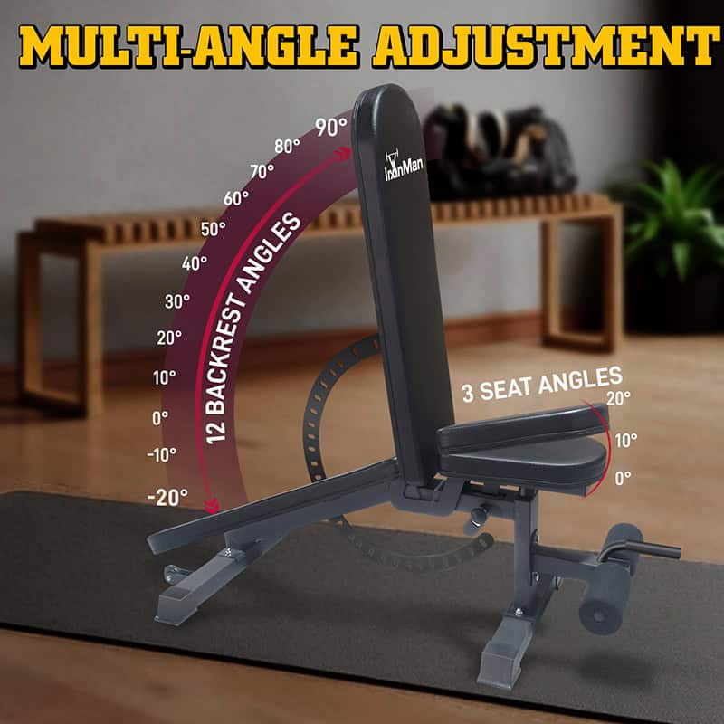 Ironman Professional Weight Training Bench & 24kg Adjustable Dumbbell Pair Set