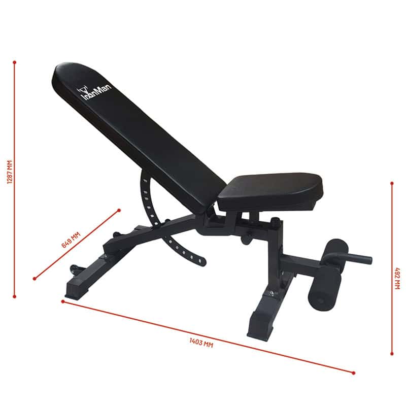 Ironman Professional Weight Training Bench & 24kg Adjustable Dumbbell Pair Set