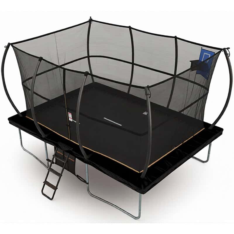 10x17ft Rectangular Trampoline with Safety Enclosure Black - Free Ladder Shoe Tidy Anchor Kit Basketball