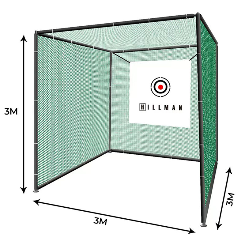 Hillman 3m Powder Coated Golf Practice Cage Deluxe Hitting Mat with Tee and Ball Dispenser Package - Image 6