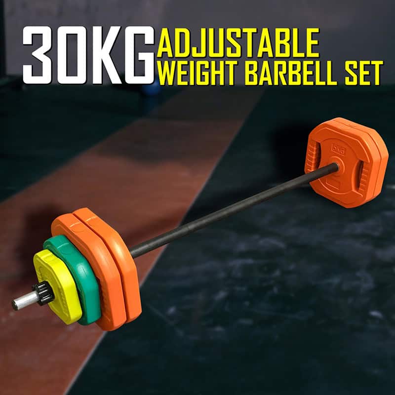 IronMan Flat Weight Training Bench & 30kg Pump Barbell Set - Image 5
