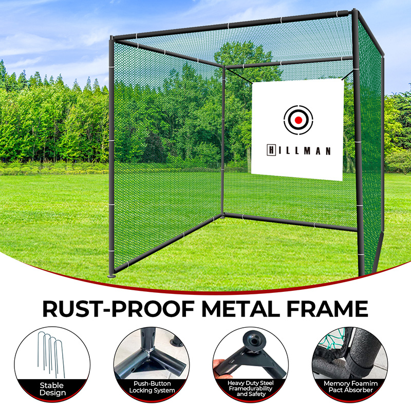 Hillman 2.5m Powder Coated Golf Practice Cage & Net with Target - Image 7