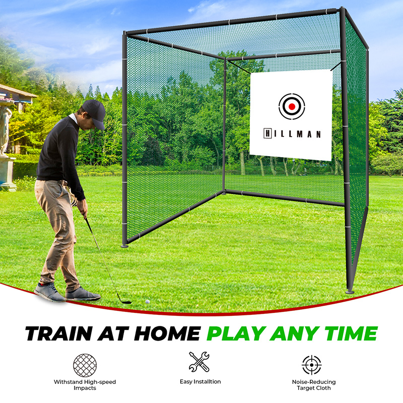 Hillman 2.5m Powder Coated Golf Practice Cage & Net with Target - Image 8